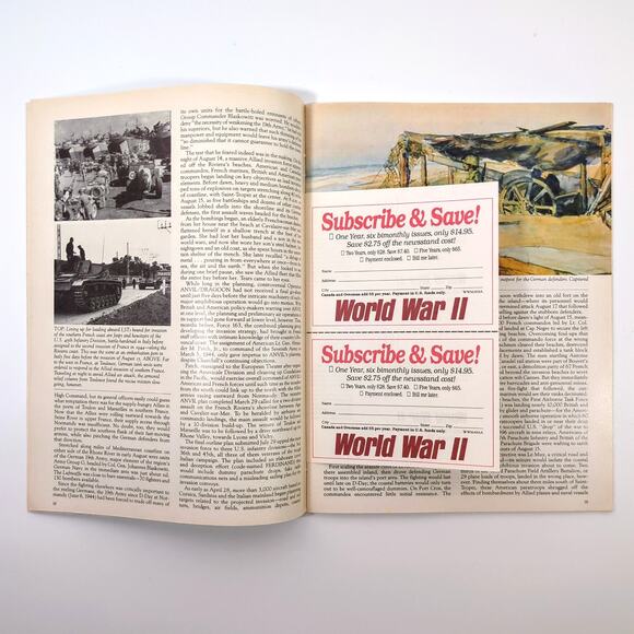 World War II Magazine Premier First Issue Vol 1 No 1 May 1986 w/ Poster Vintage - Picture 6 of 7